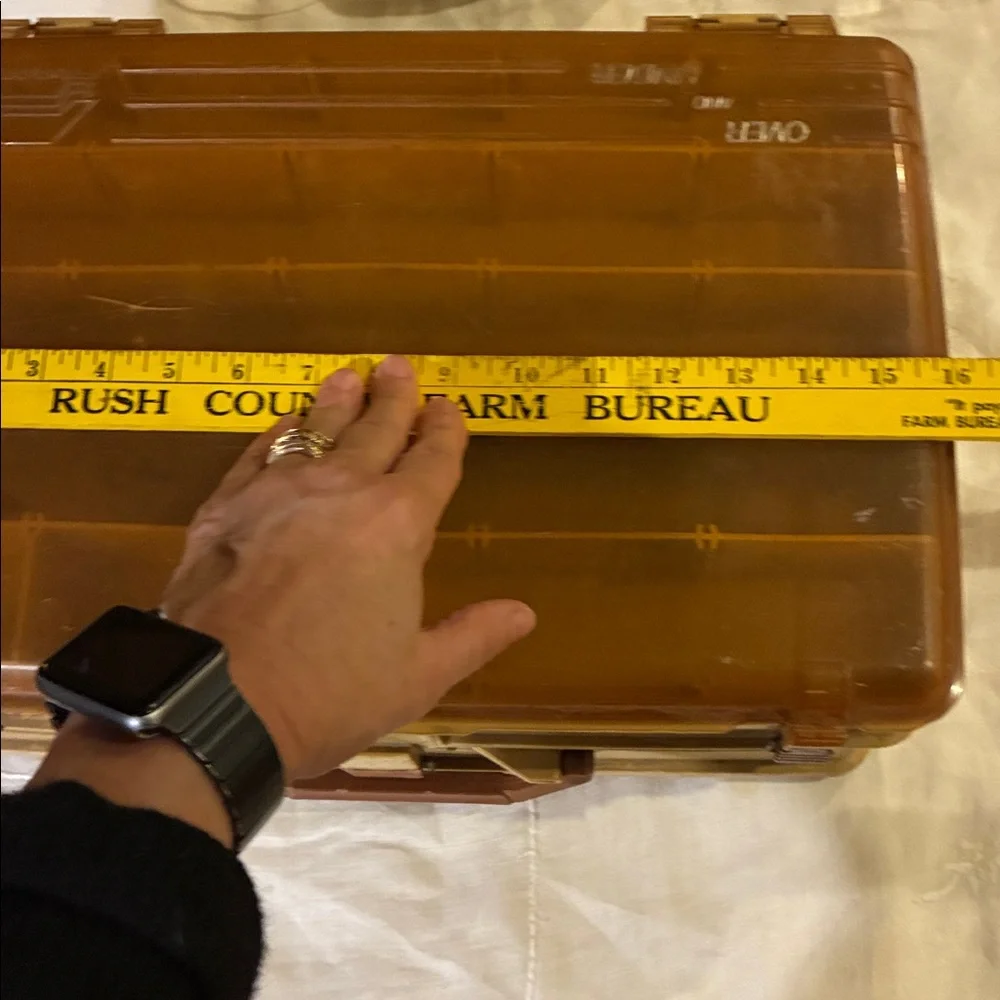 Plano Over/Under Fishing Lure/Sewing Box Amber and Gold Storage Organizer Box